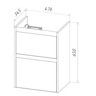 Тумба под раковину Lemark Combi LM03C50T-dub 50 см белый глянец